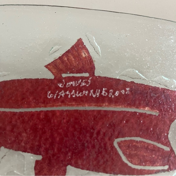 Vintage Jones Glassmaker Salmon Fish Platter Dish - Picture 10 of 10